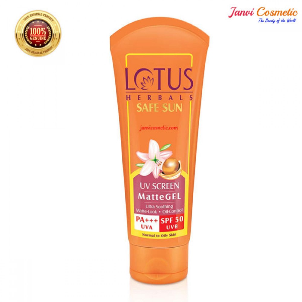 Lotus Herbals Safe Sun UV Screen Matte Gel Pa+++ SPF - 50-100g