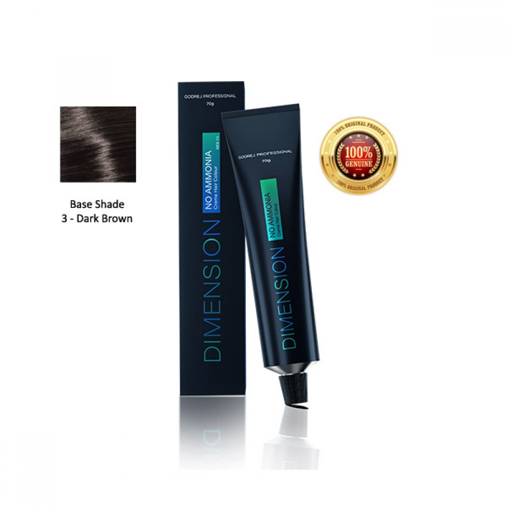 Godrej Professional Dimension No Ammonia Creme Hair Colour 3 - Dark Brown 70GM 