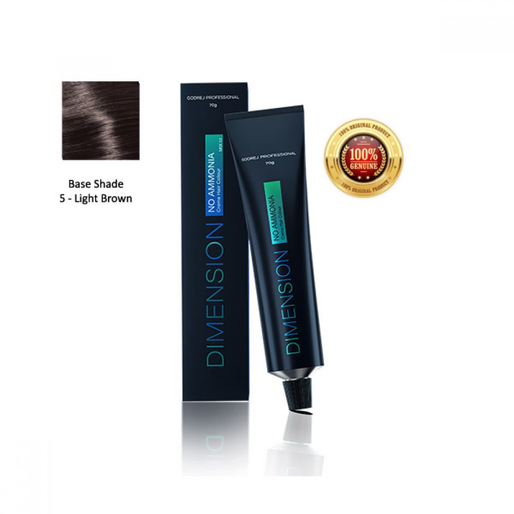 Godrej Professional Dimension No Ammonia Creme Hair Colour 5 - Light Brown 70gm