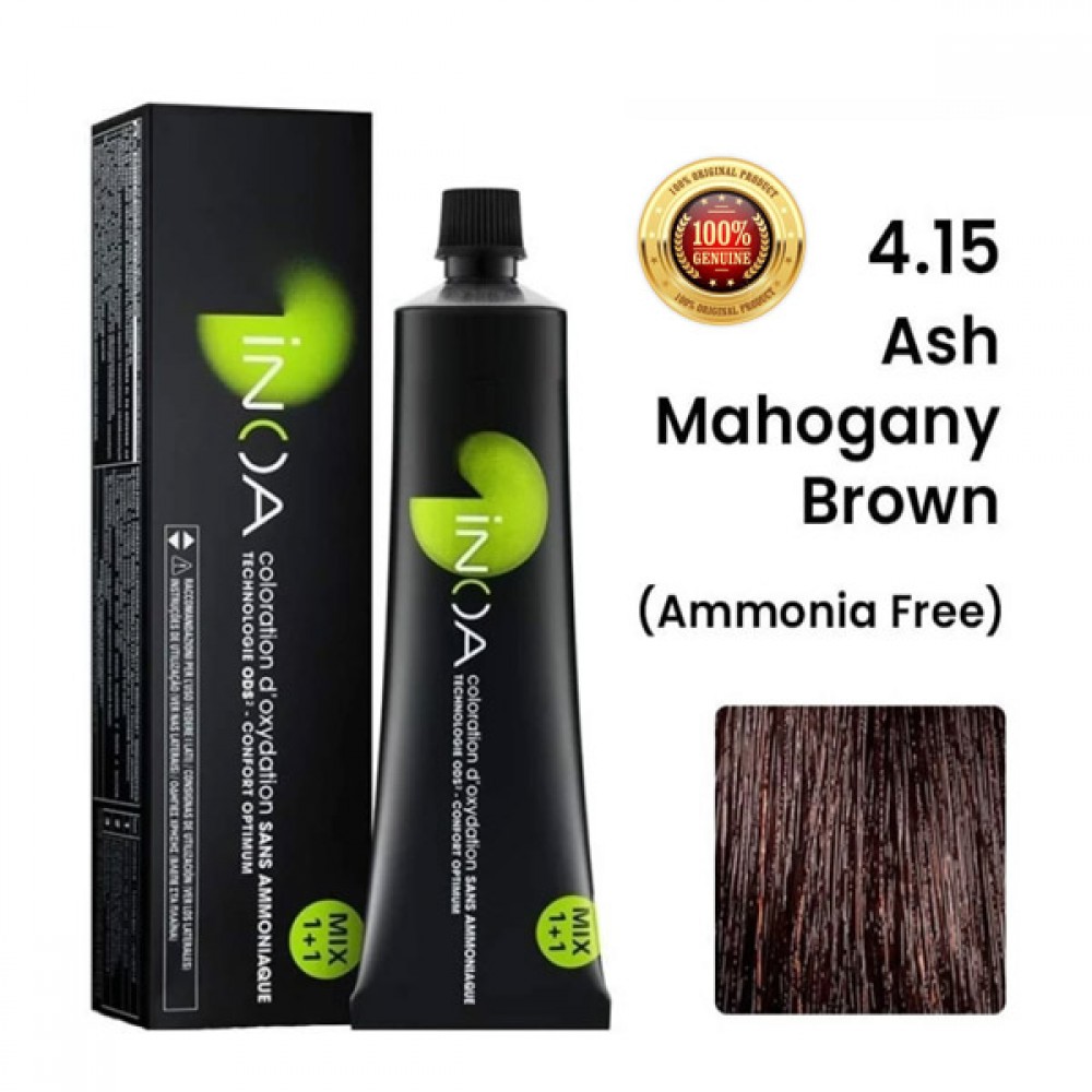 L’Oreal Inoa Ammonia Free Hair Color 60G 4.15 Ash Mahogany Brown
