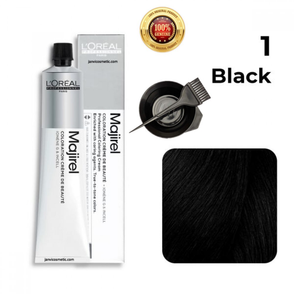 Buy L'Oreal Professionnel Majirel Hair Colour No. 1 Black 60g - Majirel |  Janvi Cosmetic Store
