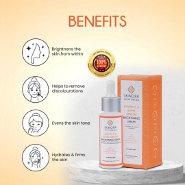 Skinora Vitamin C & Alpha Arbutin Brightening Serum| Moisturization and Skin Brightening| For All Skin Types